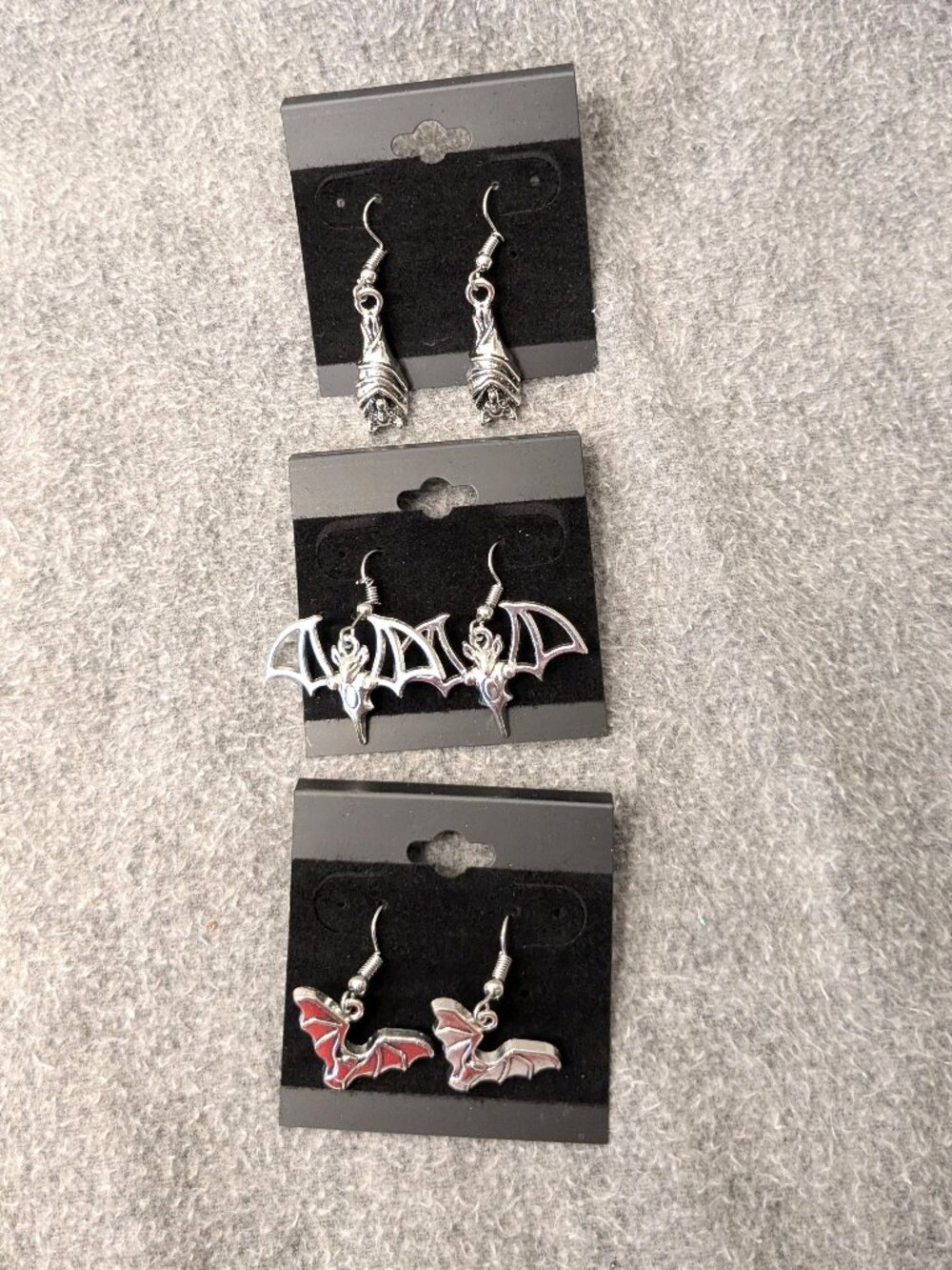 New! Set of 3 Bat Earrings